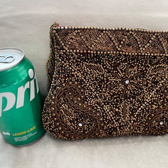 Beaded gold evening purse - Picture 6 of 7